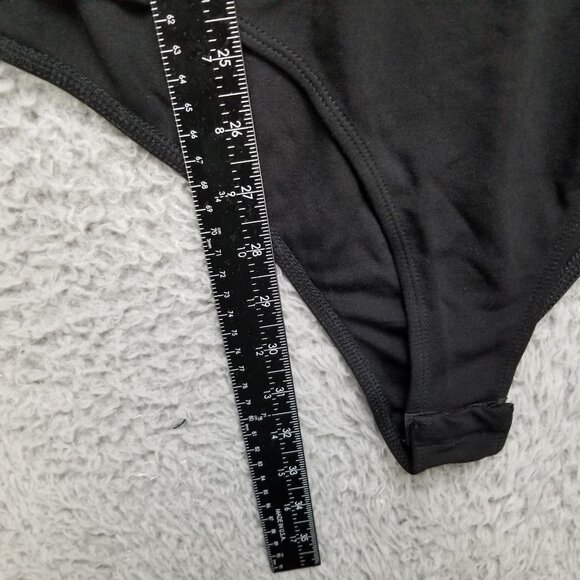 Eloquii Shirt Womens 20 Black One Piece Long Sleeve Snap Crotch Bodysuit NWT - Picture 5 of 9